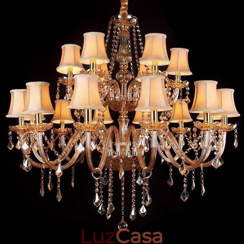 Lustre de cristal de luxo europeu luz de teto