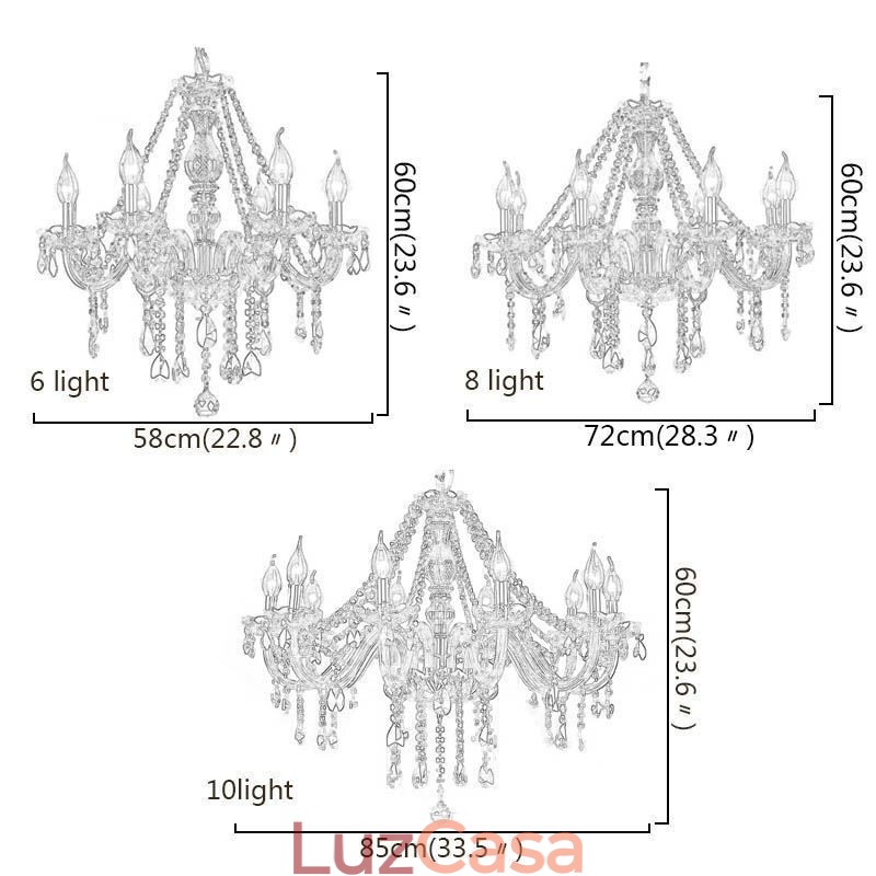 Grande lustre de cristal de luxo europeu pendente luz