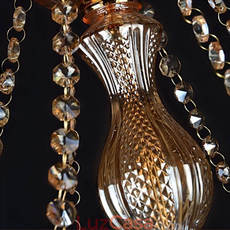 Grande lustre de cristal de luxo europeu pendente luz