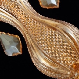 Lustre de cristal europeu elegante luz pendente âmbar