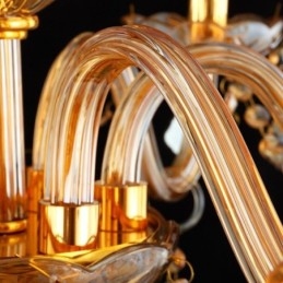 Lustre de cristal europeu elegante luz pendente âmbar