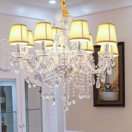 Lustre de cristal moderno europeu transparente luz pendente