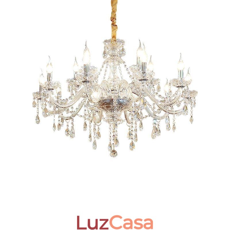 Lustre de cristal moderno europeu transparente luz pendente