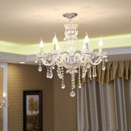 Lustre de cristal moderno europeu transparente luz pendente