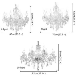 Lustre de cristal moderno europeu transparente luz pendente