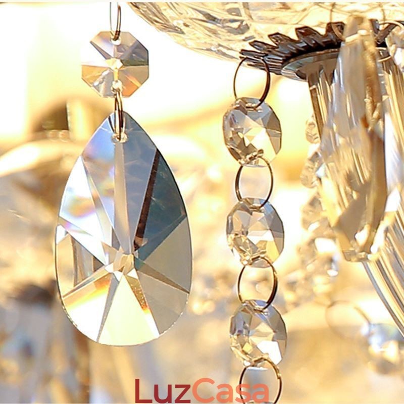 Lustre de cristal moderno europeu transparente luz pendente