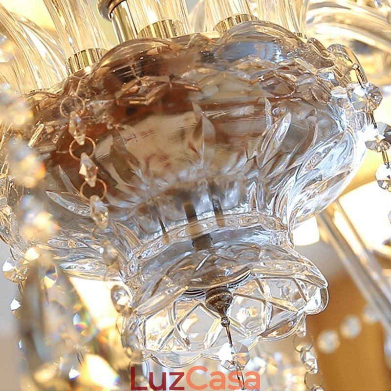 Lustre de cristal moderno europeu transparente luz pendente