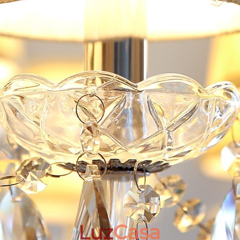 Lustre de cristal moderno europeu transparente luz pendente