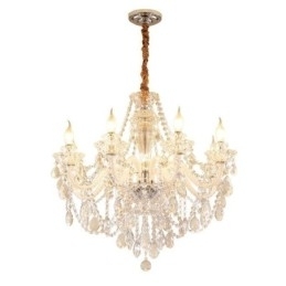 Lustre de cristal de luxo europeu elegante luz pendente