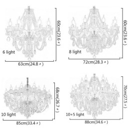 Lustre de cristal de luxo europeu elegante luz pendente