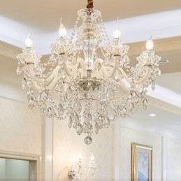 Lustre de cristal de luxo europeu elegante luz pendente
