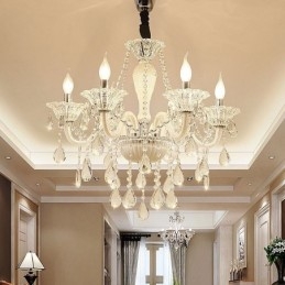 Lustre de cristal europeu elegante luz pendente