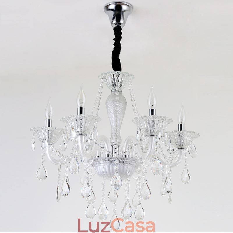 Lustre de cristal europeu elegante luz pendente