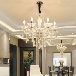Lustre de cristal europeu elegante luz pendente