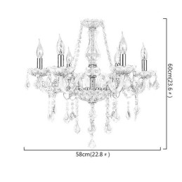 Lustre de cristal estilo europeu rosa luz pendente romântico