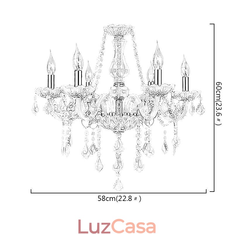 Lustre de cristal estilo europeu rosa luz pendente romântico