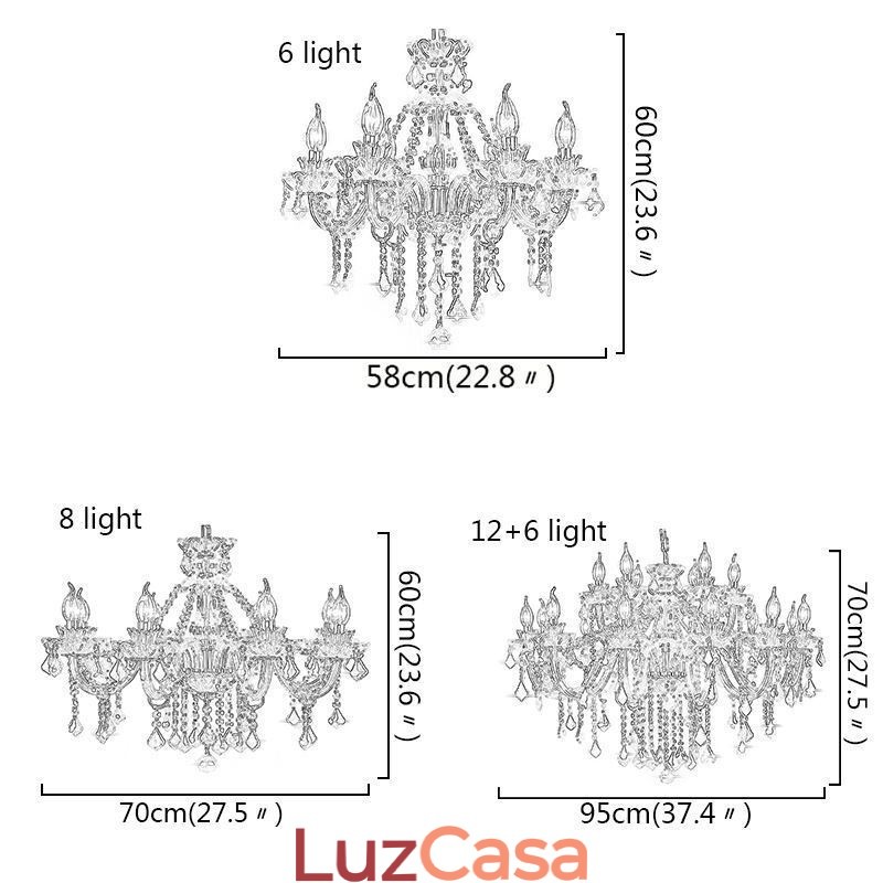 Lustre de cristal europeu vermelho luz pendente cor vermelha
