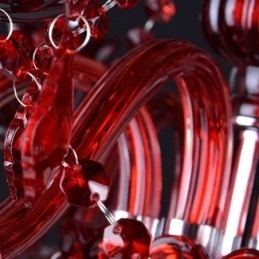 Lustre de cristal europeu vermelho luz pendente cor vermelha