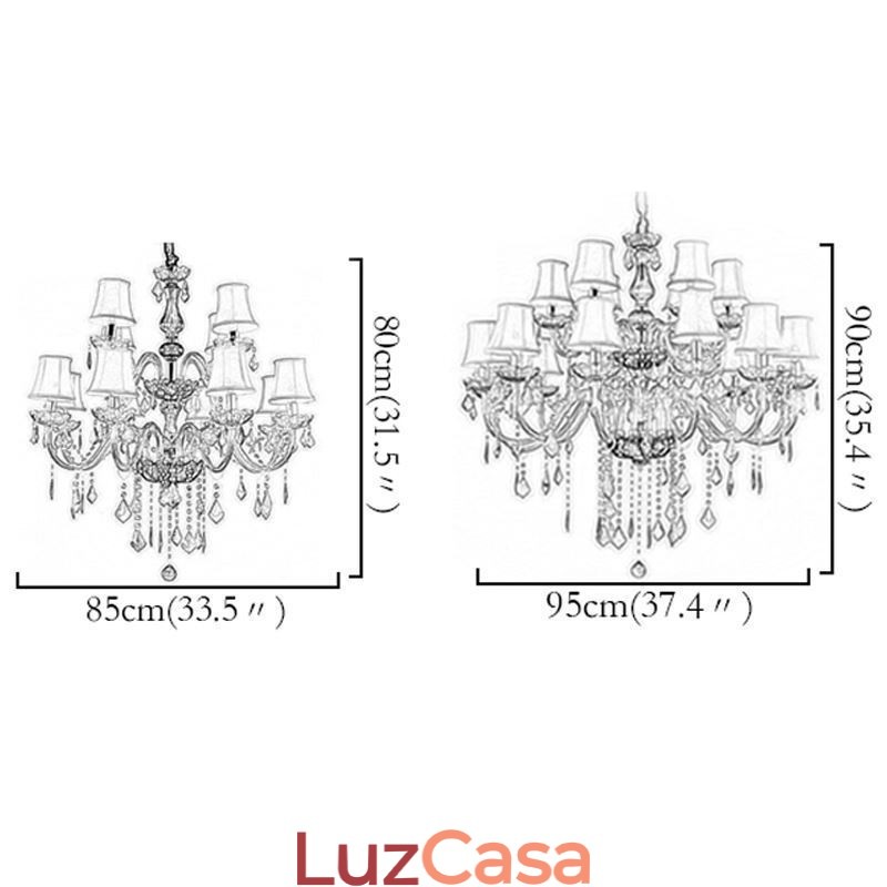 Lustre de cristal europeu vermelho cor pingente luz