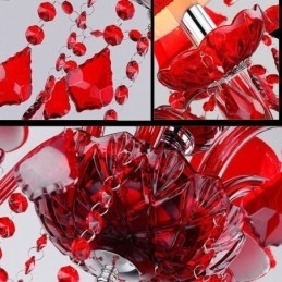 Lustre de cristal europeu vermelho cor pingente luz