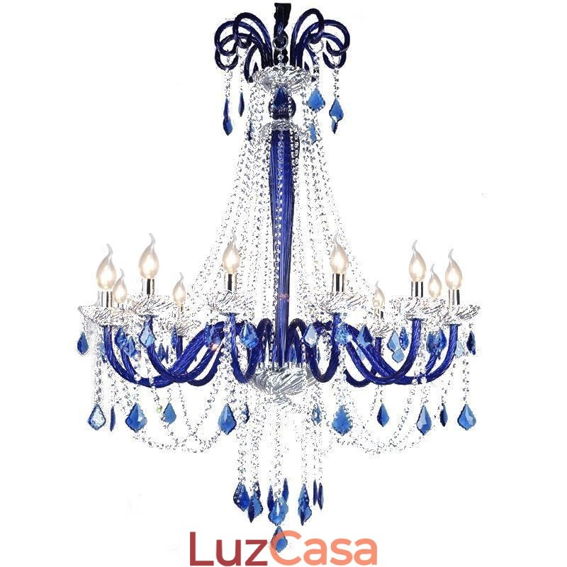 Lustre de cristal europeu elegante luz pendente