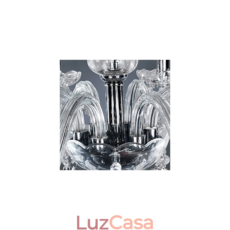 Elegante lustre de cristal com 6 luzes