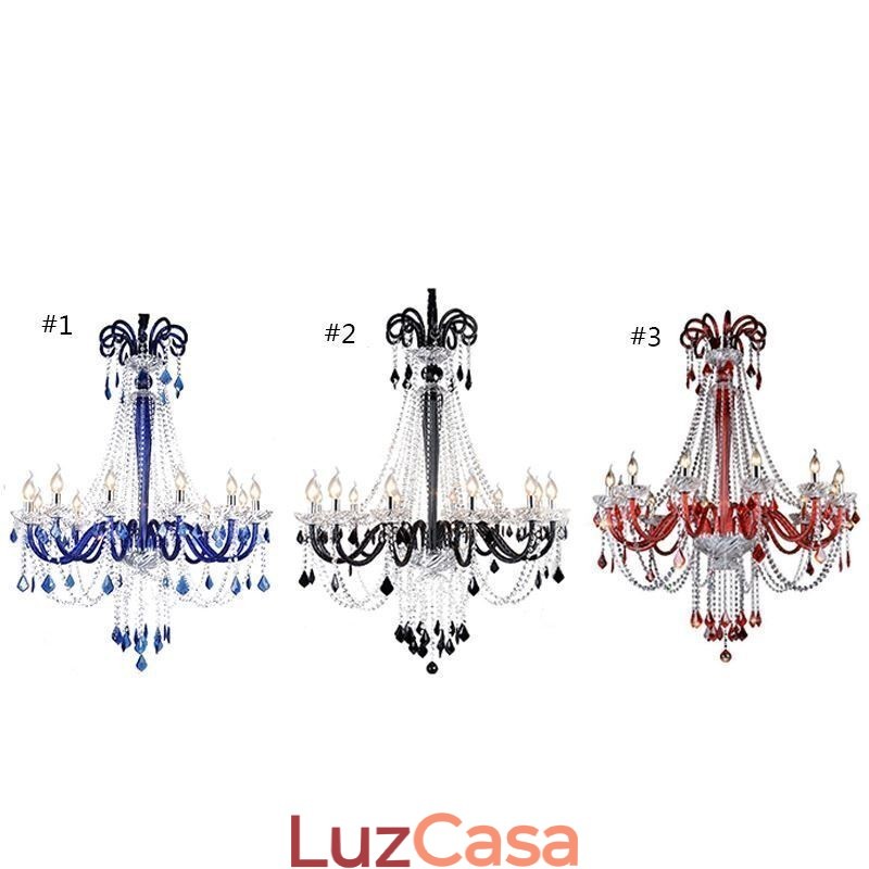 Lustre de cristal europeu elegante luz pendente