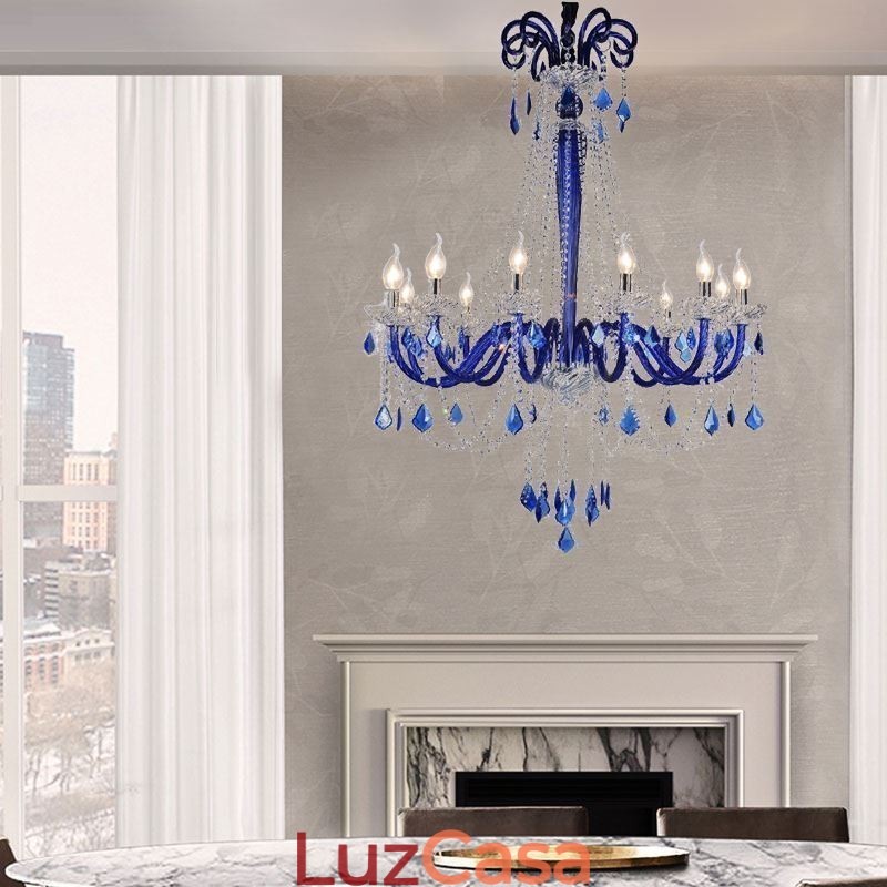 Lustre de cristal europeu elegante luz pendente