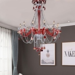 Lustre de cristal europeu elegante luz pendente