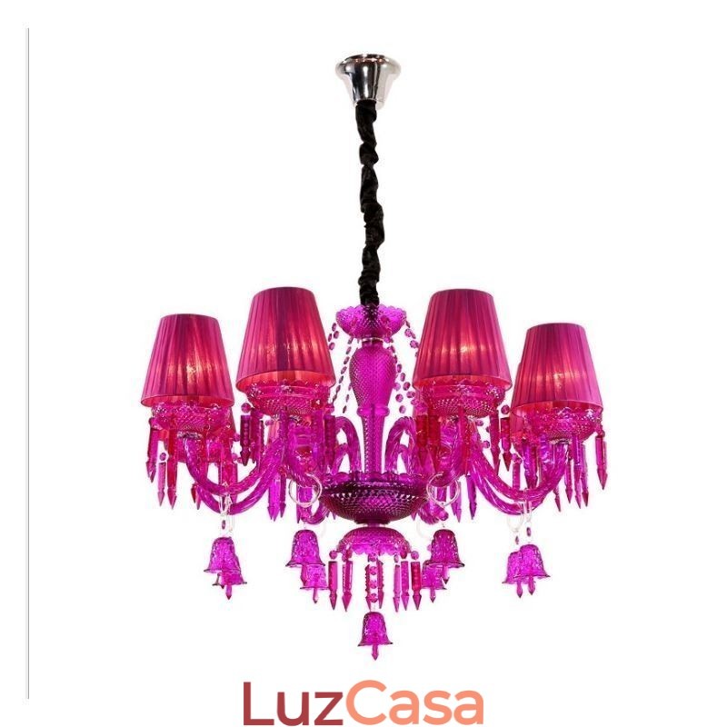 Lustre de cristal europeu com pingente de vidro e sinos