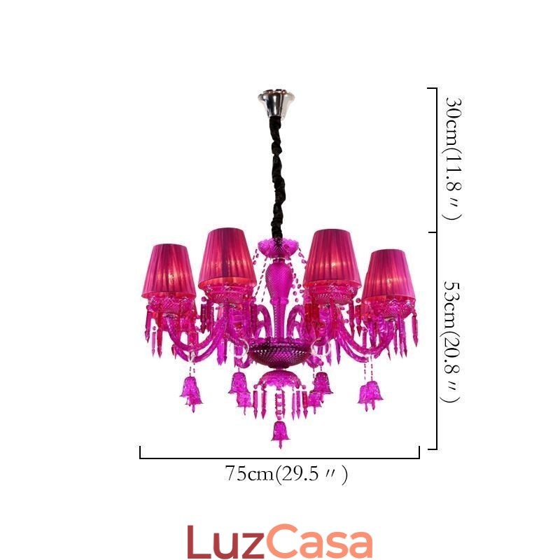 Lustre de cristal europeu com pingente de vidro e sinos