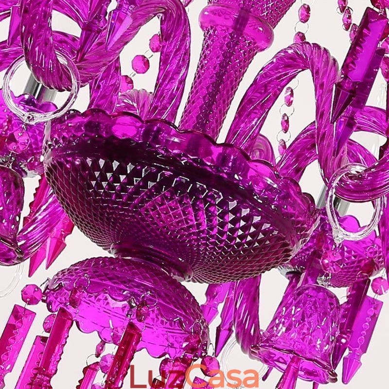 Lustre de cristal europeu com pingente de vidro e sinos