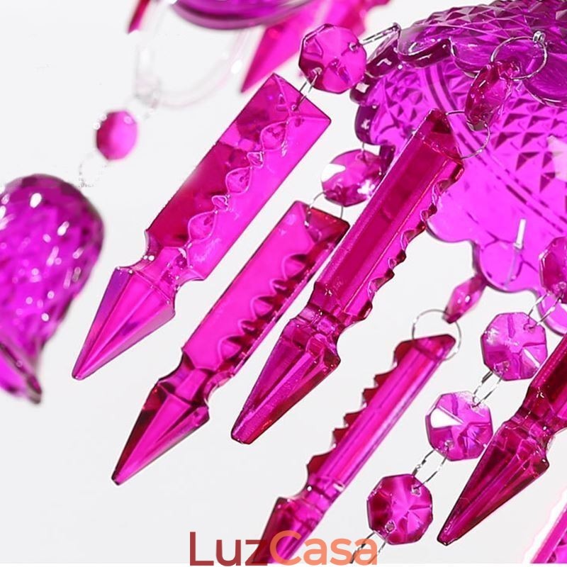 Lustre de cristal europeu com pingente de vidro e sinos