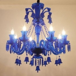 Lustre de cristal europeu com pingente de sinos e luzes de teto