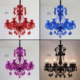 Lustre de cristal europeu com pingente de sinos e luzes de teto
