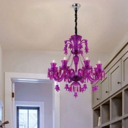 Lustre de cristal europeu com pingente de sinos e luzes de teto