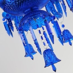 Lustre de cristal europeu com pingente de sinos e luzes de teto