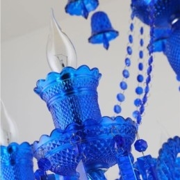 Lustre de cristal europeu com pingente de sinos e luzes de teto