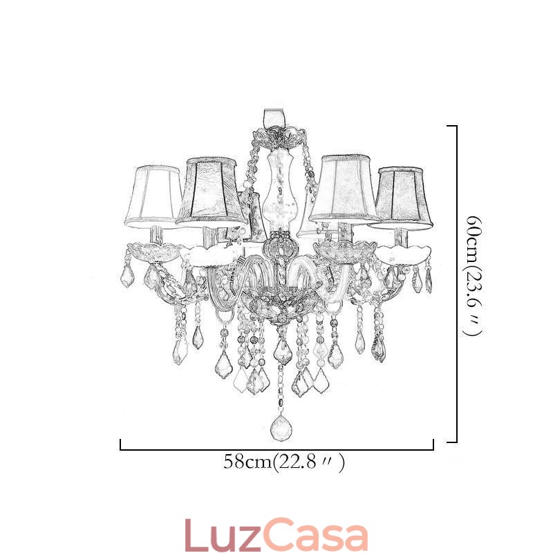 Grande lustre de cristal colorido europeu pendente
