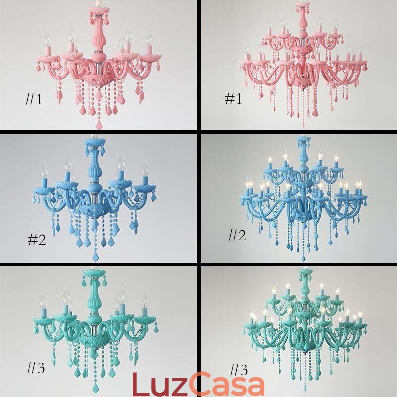 Elegante lustre de cristal europeu grande luz pendente