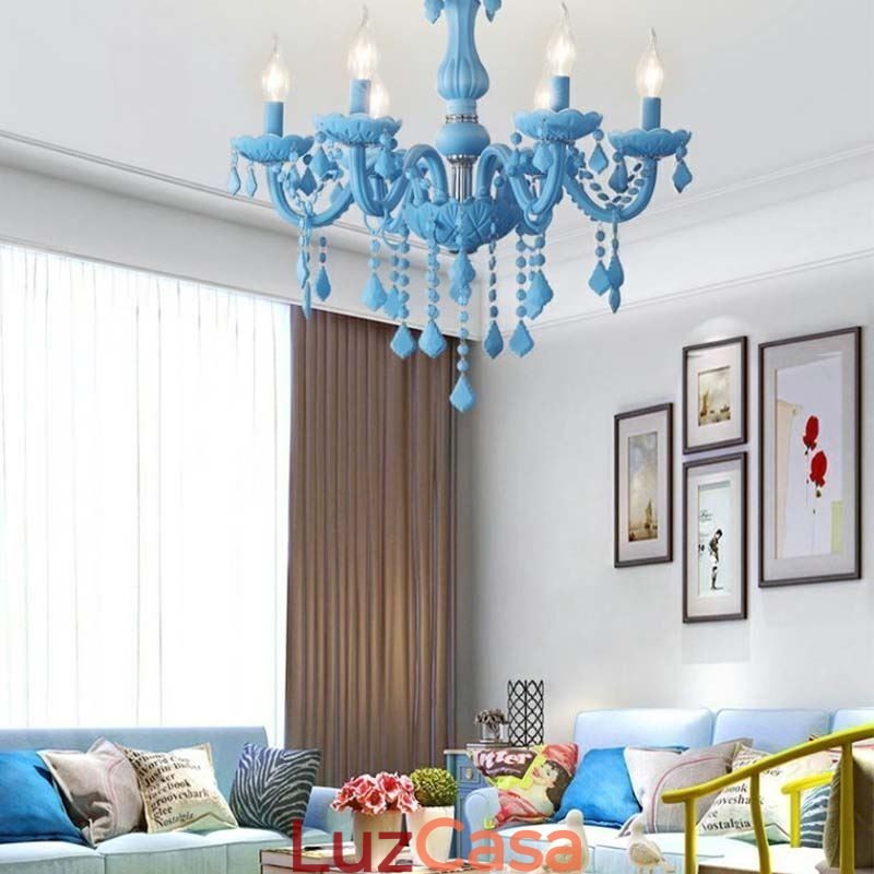 Elegante lustre de cristal europeu grande luz pendente