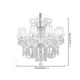 Elegante lustre de cristal europeu cor branca luz pendente