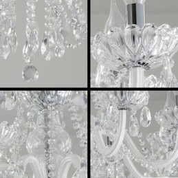 Elegante lustre de cristal europeu cor branca luz pendente