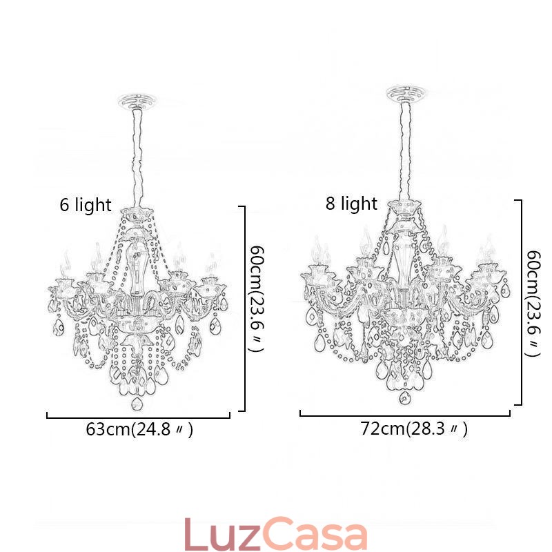 Lustre de Cristal de Luxo Europeu Preto 10 Luzes