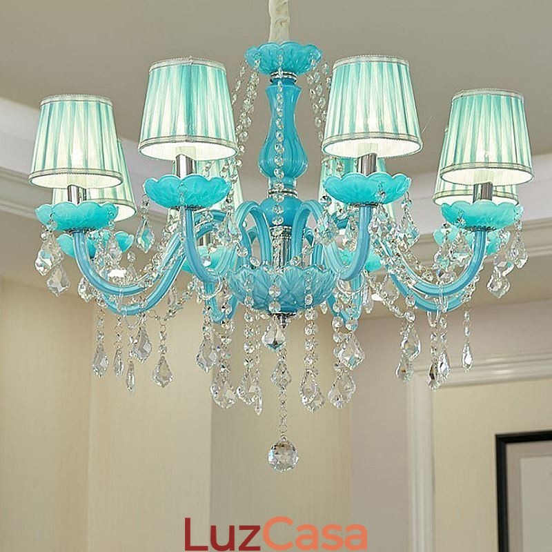 Lustre de cristal criativo europeu elegante luz pendente