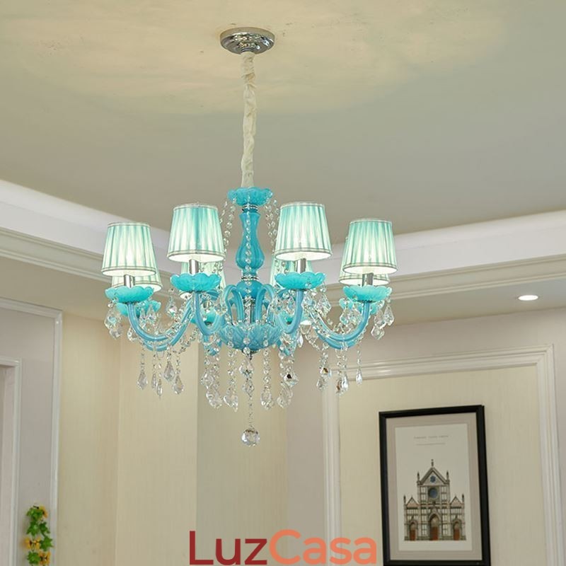 Lustre de cristal criativo europeu elegante luz pendente