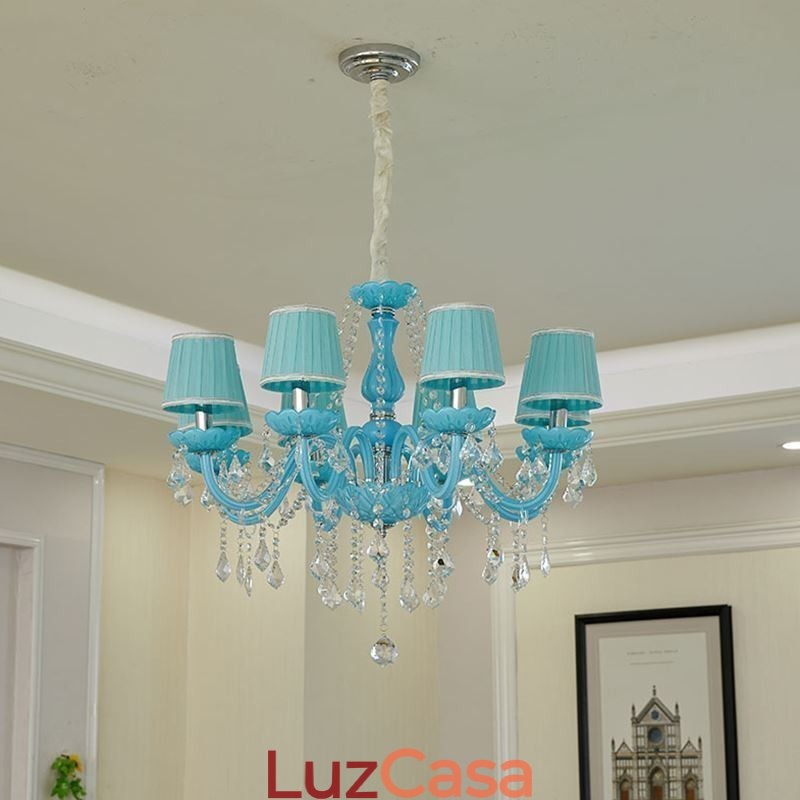 Lustre de cristal criativo europeu elegante luz pendente