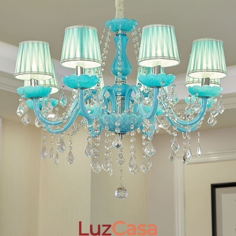 Lustre de cristal criativo europeu elegante luz pendente
