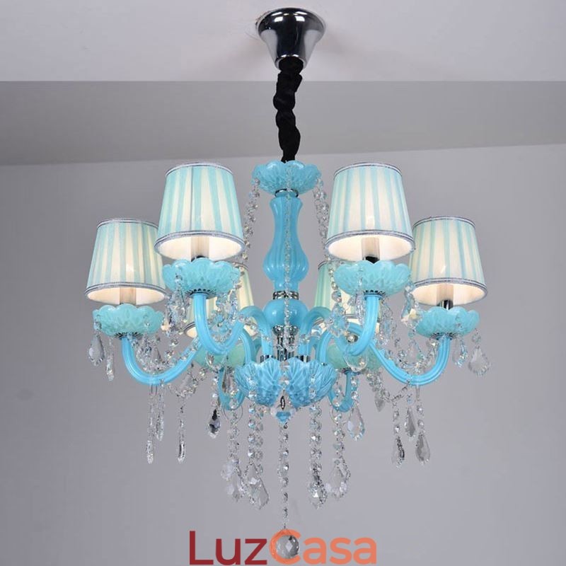 Lustre de cristal criativo europeu elegante luz pendente