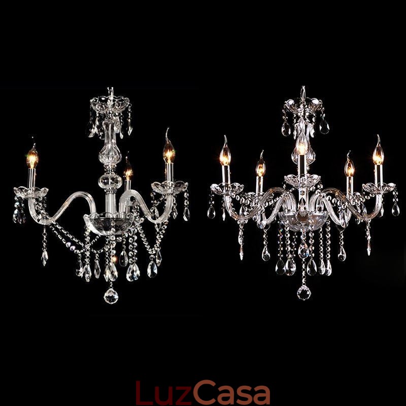 Lustre de cristal elegante moderno europeu pingente de luz